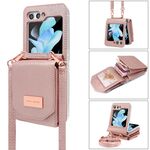 Per Samsung Galaxy Z Flip6 VIETAO Custodia per telefono in PU con stile organo portatile (oro rosa)