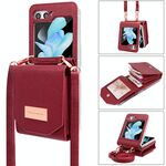 Per Samsung Galaxy Z Flip6 VIETAO Custodia per telefono in PU con stile organo portatile (rosso)