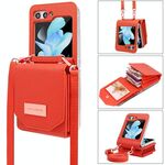 Per Samsung Galaxy Z Flip6 VIETAO Custodia per telefono in PU con stile organo portatile (arancione)