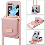 Per Samsung Galaxy Z Flip6 VIETAO Custodia per telefono in PU con stile organo portatile (rosa)