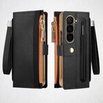 Per Samsung Galaxy Z Fold6 VIETAO RFID Portafoglio Custodia in Pelle per Telefono con Cinturino da Polso (Nero)