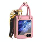 Per Samsung Galaxy Z Flip6 Guiya Series Borsa Design Custodia in Pelle per Telefono (Rosa)