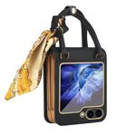 Per Samsung Galaxy Z Flip6 Guiya Series Borsa a mano Custodia in pelle per telefono (nero)