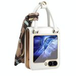 Per Samsung Galaxy Z Flip6 Guiya Series Borsa a mano Custodia in pelle per telefono (bianco)