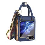 Per Samsung Galaxy Z Flip6 Guiya Series Borsa a mano Custodia in pelle per telefono (blu)