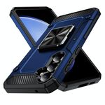Custodia per telefono con supporto in metallo antiurto per Samsung Galaxy S23 FE 5G (blu)