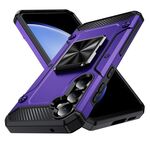 Per Samsung Galaxy S23 FE 5G Custodia antiurto in metallo con supporto per telefono (viola)