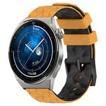 Per Huawei Watch GT3 Pro 46mm 22mm Cinturino in silicone bicolore con motivo a calcio (giallo + nero)