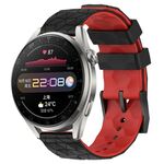 Per Huawei Watch 3 Pro 22mm Cinturino in silicone bicolore con motivo a calcio (nero + rosso)