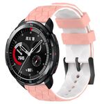 For Honor Watch GS Pro 22mm Cinturino in silicone bicolore con motivo a calcio (rosa + bianco)