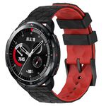 For Honor Watch GS Pro 22mm Cinturino in silicone bicolore con motivo a calcio (nero + rosso)