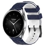 Per Xiaomi MI Watch S2 Cinturino per orologio in silicone bicolore da 22 mm con motivo a calcio (blu notte + bianco)