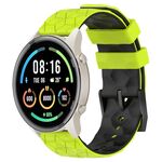 Per Xiaomi MI Watch Sport 22mm Modello di calcio Cinturino in silicone bicolore (verde lime + nero)