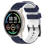 Per Xiaomi MI Watch Sport 22mm Modello di calcio Cinturino in silicone bicolore (blu notte + bianco)