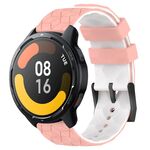 Per Xiaomi MI Watch S1 Active 22mm Cinturino in silicone bicolore con motivo a calcio (rosa + bianco)