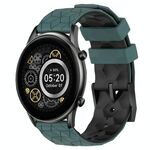 Per Xiaomi Haylou RT2 LS10 Cinturino per orologio in silicone bicolore da 22 mm con motivo a calcio (verde oliva + nero)