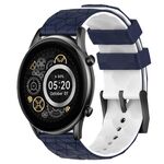 Per Xiaomi Haylou RT2 LS10 Cinturino per orologio in silicone bicolore da 22 mm con motivo a calcio (blu notte + bianco)