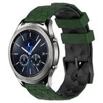 Per Samsung Gear S3 Classic 22mm Cinturino per orologio in silicone bicolore con motivo a calcio (verde militare + nero)