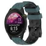 Per Garmin Forerunner 255 22mm Cinturino per orologio in silicone bicolore con motivo a calcio (verde oliva + nero)