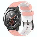 Per Huawei Watch 2 Cinturino in silicone bicolore da 20 mm con motivo a calcio (rosa + bianco)