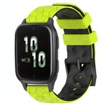 Per Garmin Forerunner Sq2 Cinturino per orologio in silicone bicolore da 20 mm con motivo a calcio (verde lime + nero)