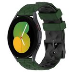 Per Samsung Galaxy Watch 5 44mm 20mm Cinturino in silicone bicolore con motivo a calcio (verde militare + nero)