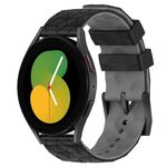 Per Samsung Galaxy Watch 5 40mm 20mm Cinturino in silicone bicolore con motivo a calcio (nero + grigio)