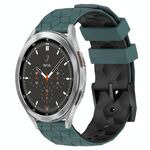 Per Samsung Galaxy Watch 4 Classic 46mm 20mm Cinturino in silicone bicolore con motivo a calcio (verde oliva + nero)