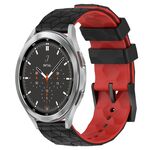 Per Samsung Galaxy Watch 4 Classic 46mm 20mm Cinturino in silicone bicolore con motivo a calcio (nero + rosso)