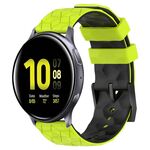 Per Samsung Galaxy Watch Active 2 44mm 20mm Cinturino in silicone bicolore con motivo a calcio (verde lime + nero)