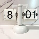 HY-F001 Orologio a forma di bilanciere con rotazione automatica Orologio flop decorativo per la casa, specifiche: singolo (bianco pieno)