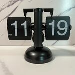 HY-F001 Orologio a forma di bilanciere con rotazione automatica Orologio flop decorativo per la casa, specifiche: singolo (nero pieno)