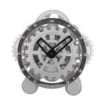 HY-G001 Orologio decorativo da soggiorno in acciaio inossidabile con doppio ingranaggio rotante (argento)