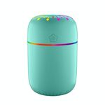 Umidificatore per tendone per auto da tavolo con umidificatore per luce ambientale USB a tazza colorata (Lucky Star Green)