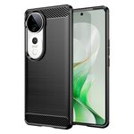 Per vivo S19 Pro Custodia per telefono in TPU con fibra di carbonio e texture spazzolata (nero)