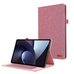 Per OnePlus Pad Pro 12.1 Custodia in tessuto e pelle per tablet (rosso rosa)