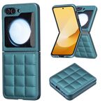 Per Samsung Galaxy Z Flip6 Custodia per telefono con cover posteriore in pelle a forma quadrata (verde)