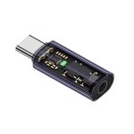 Adattatore di conversione da spina per cuffie da tipo C a 3,5 mm per decodifica audio DAC per iPhone 15 (viola)