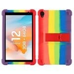 Per Blackview Tab 50 WiFi Custodia antiurto in silicone per tablet con supporto (arcobaleno)