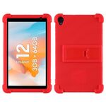 Per Blackview Tab 50 WiFi Custodia antiurto in silicone per tablet con supporto (rosso)