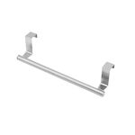 Portasciugamani sopraporta in acciaio inox No-Punch, porta stracci appeso alla porta dell'armadio, lunghezza: 23,5 cm, argento