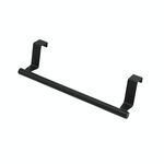 Portasciugamani da appendere alla porta in acciaio inox No-Punch, lunghezza: 23,5 cm, nero