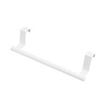 Portasciugamani sopraporta in acciaio inox No-Punch, porta stracci appeso alla porta dell'armadio, lunghezza: 23,5 cm, bianco