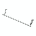 Portasciugamani da appendere alla porta in acciaio inox senza perforazione, lunghezza: 36,5 cm, argento
