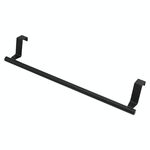 Portasciugamani sopraporta in acciaio inox No-Punch, porta stracci da appendere alla porta dell'armadio, lunghezza: 36,5 cm, nero