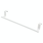 Portasciugamani sopraporta in acciaio inox No-Punch, porta stracci appeso alla porta dell'armadio, lunghezza: 36,5 cm, bianco
