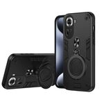Per OPPO Reno11 Global Metal Ring 360 gradi girevole supporto PC ibrido TPU custodia per telefono (nero)