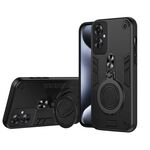 Per OPPO Reno11 F Anello in metallo Supporto girevole a 360 gradi Custodia per telefono in PC + TPU (nero)