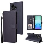Per Xiaomi Redmi 13 4G Custodia in pelle multifunzionale orizzontale con tre slot per carte (blu navy)