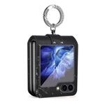 Per Samsung Galaxy Z Flip6 Colorful Clouds Series Custodia per telefono PU portatile ad anello (nero)